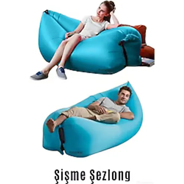Pratik Şişme Yatak Şezlong Hava ile Dolan Kamp Plaj Deniz Yatağı Şişme Koltuk