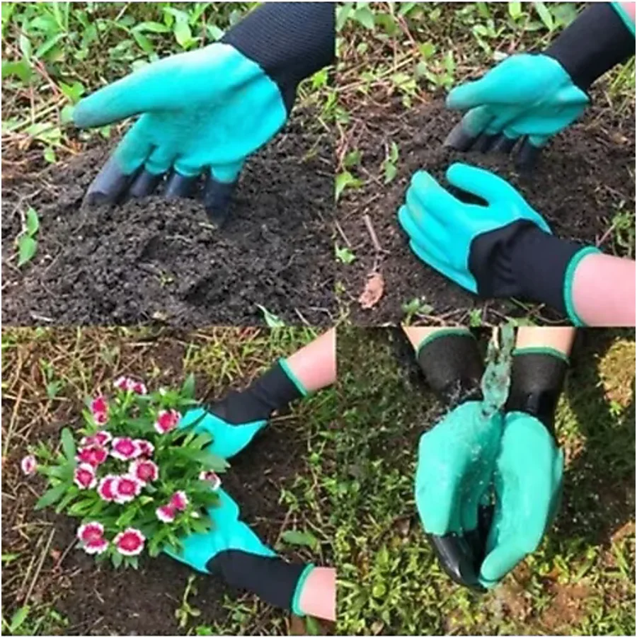 Pratikoutdoor 2 Çift Toprak Kazma Eldiveni, Çapa Eldiveni, Tırnaklı Eldiven