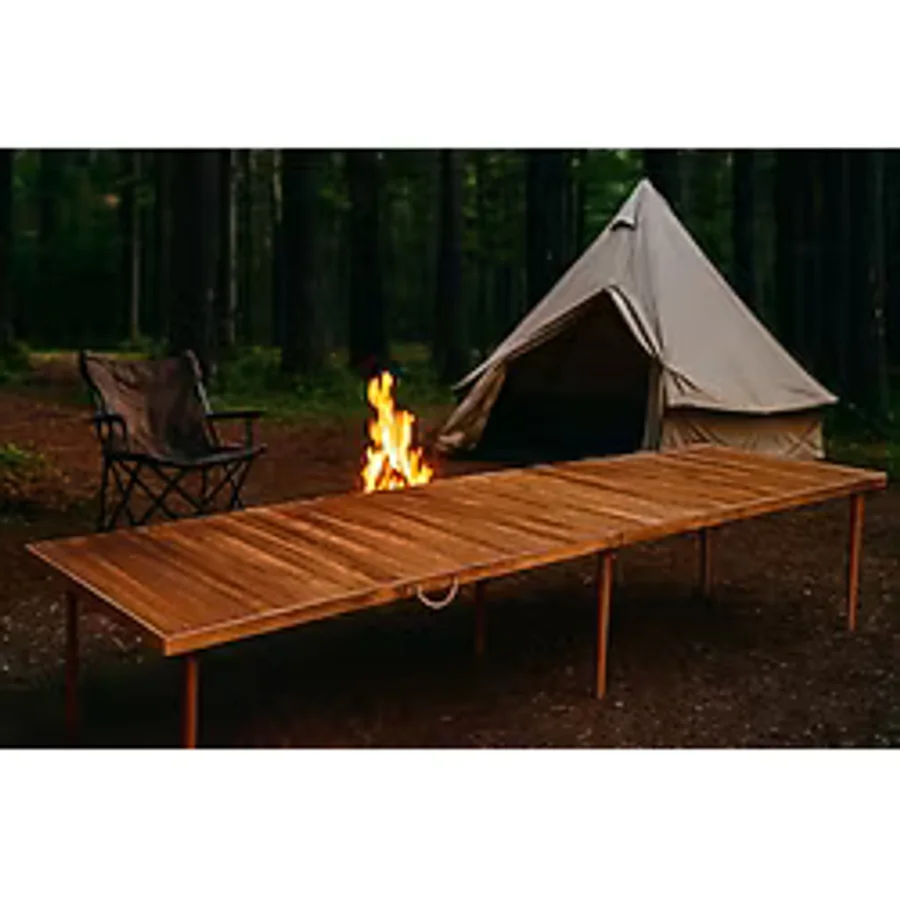 Pratikoutdoor 75x228cm Ahşap Katlanır Kamp Masası