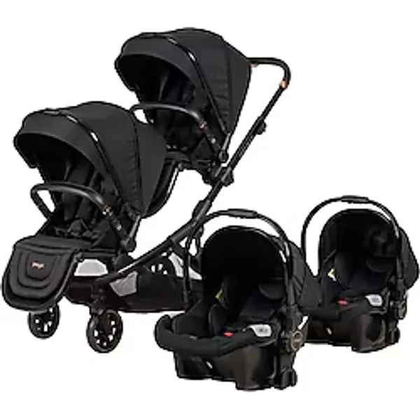 Prego Ibiza Travel System (SEYEHAT SİSTEM) Ikiz Bebek Arabası 2 Adet Puset Tam Set Siyah (YENİ MODEL)