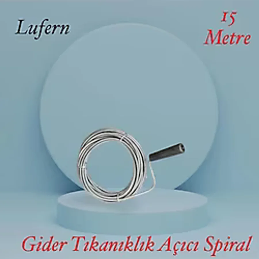 Premium 15 Metre Tıkanıklık Kanal Açma Klozet Gider Açıcı Boru Temizleme Spiral Tel Susta Manuel Uç