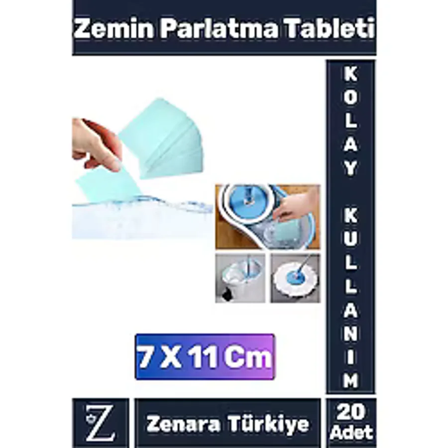 Premium Dükkan Fayans Ahşap Parçalanabilir Pratik Kullanım Zemin Parlatma Temizleme Tableti 20 Adet