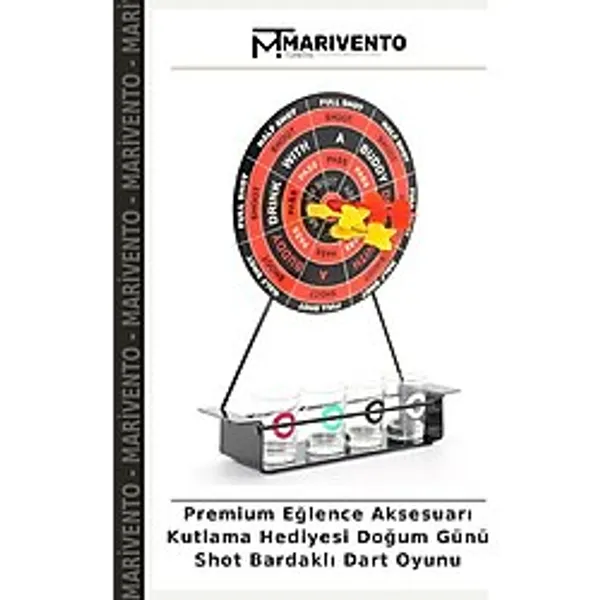 Premium Eğlence Aksesuarı Kutlama Hediyesi Doğum Günü Shot Bardaklı Dart Oyunu - Çok Renkli