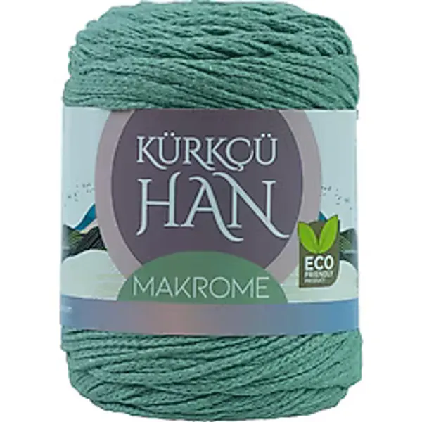 Premium Makrome Ipi 3mm 200gr 120m,%85 Rejenere Pamuk Örgü Ipi - Açık Yeşil