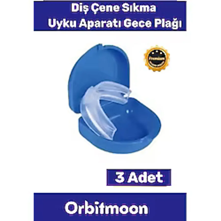 Premium Özel Seri Gece Plağı Çene Diş Sıkma Gıcırdatma Önleyici Koruyucu Diş Aparatı 3 Adet
