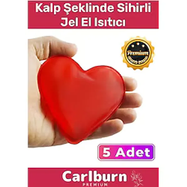 Premium Özel Üretim Kalp Şeklinde El Isıtıcısı Sihirli Jel Isıtıcı Torba Kalpli Cep Sobası 5'li Set