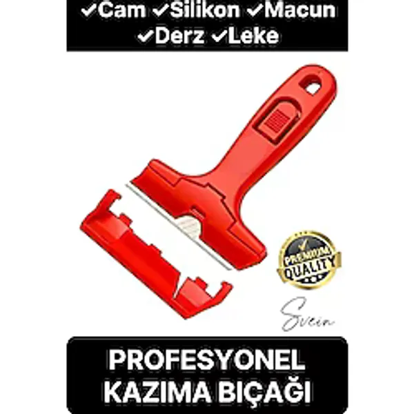 Premium Profesyonel Leke Macun Silikon Cam Derz Yapışkan Boya Sıva Kireç Etiket Sökücü Kazıma Bıçağı