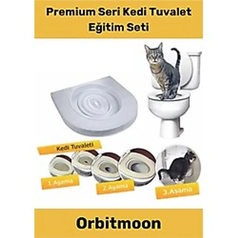 Premium Seri Kum Kabı Wc Klozet Alıştırma Kapağı Yetişkin Yavru Kedi Hijyenik Tuvalet Eğitim Seti