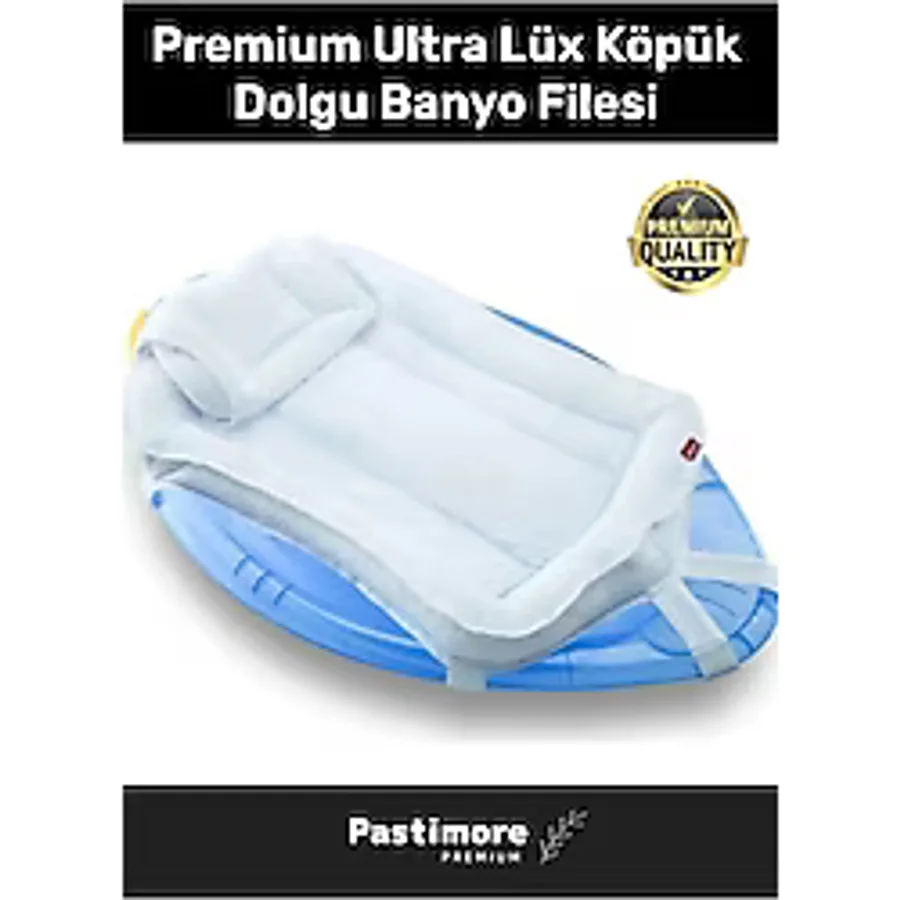 Premium Ultra Lüx Tüm Küvetlerle Uyumlu Köpük Dolgulu Kafa Yastıklı Bebek Banyo Filesi