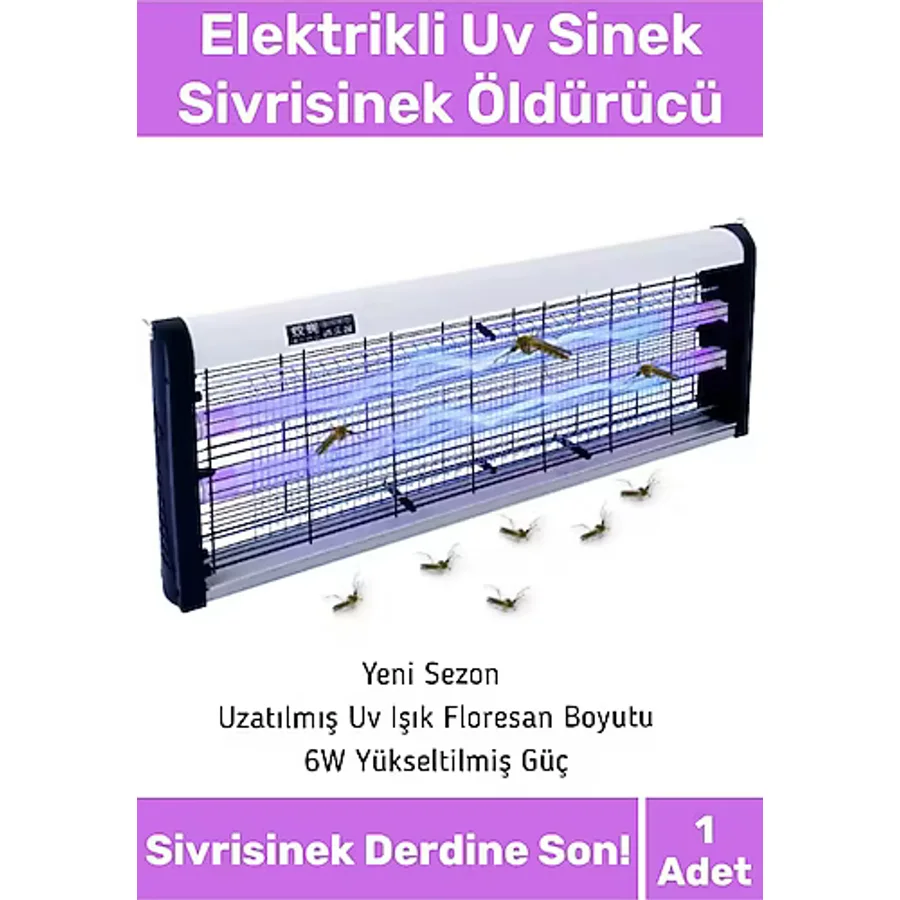 Premium Yükseltmiş Güç Çift Florasan Elektrikli Uv Zincirli Askılı Sinek Sivrisinek Öldürücü 2200V