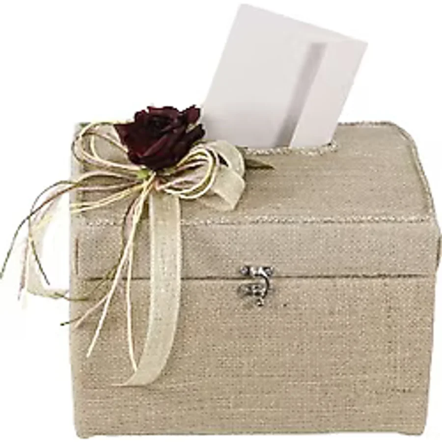 Prenses Çeyiz Store Hasır Zarf Takı Sandığı Küçük - 32x22x24 - Bej