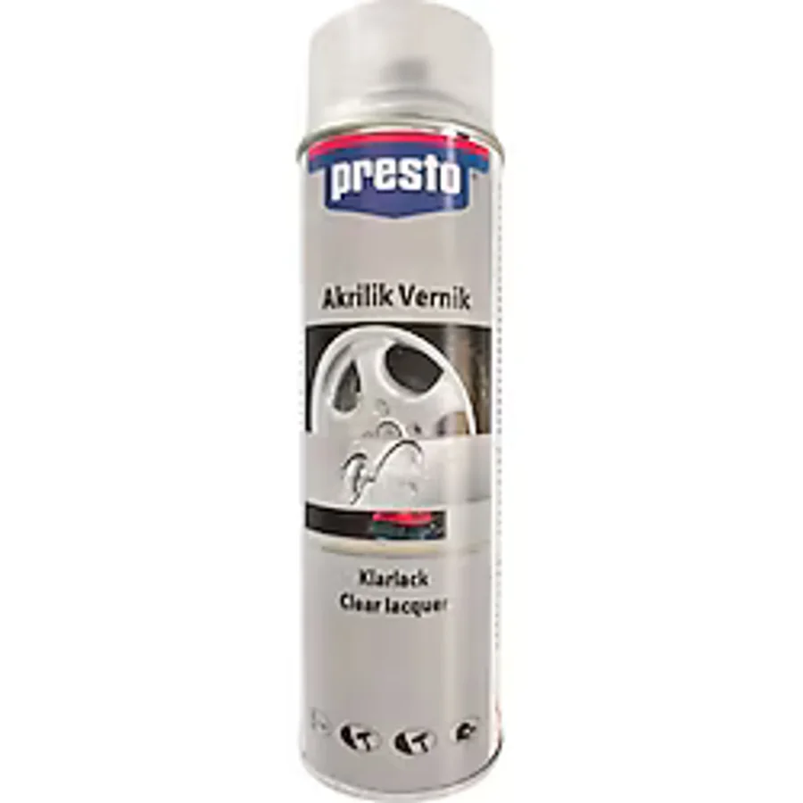 Presto 2k Parlak Şeffaf Sprey Akrilik Vernik 500 Ml.