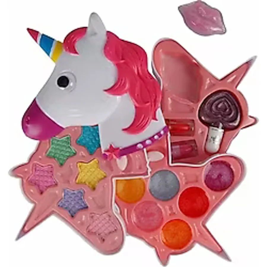 Pretty Pinky Unicorn Şekilli Üç Katlı Makyaj Güzellik Seti 2602