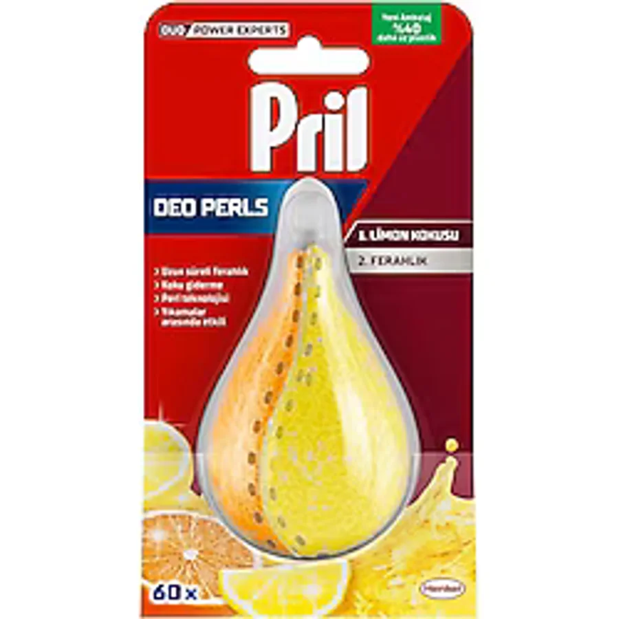 Pril 17 gr Bulaşık Makinesi Kokusu Limon & Portakal Ferahlığı ve Perl Teknolojisi ile Koku Giderme