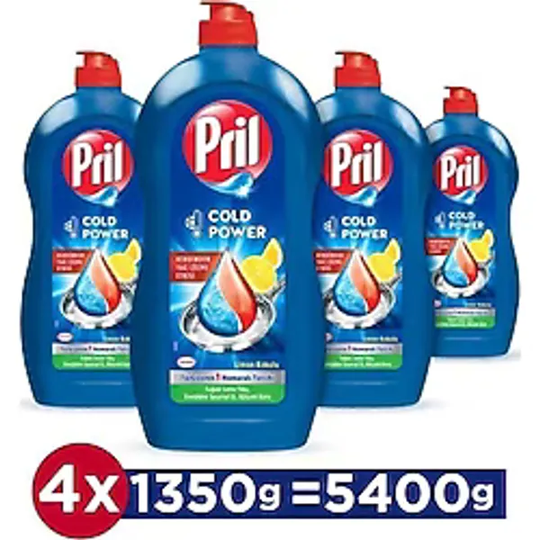 Pril Elde Yıkama Sıvı Bulaşık Deterjanı 4x1350g Limon 5 Etki - Kendinden Yağ Çözme Özelliği