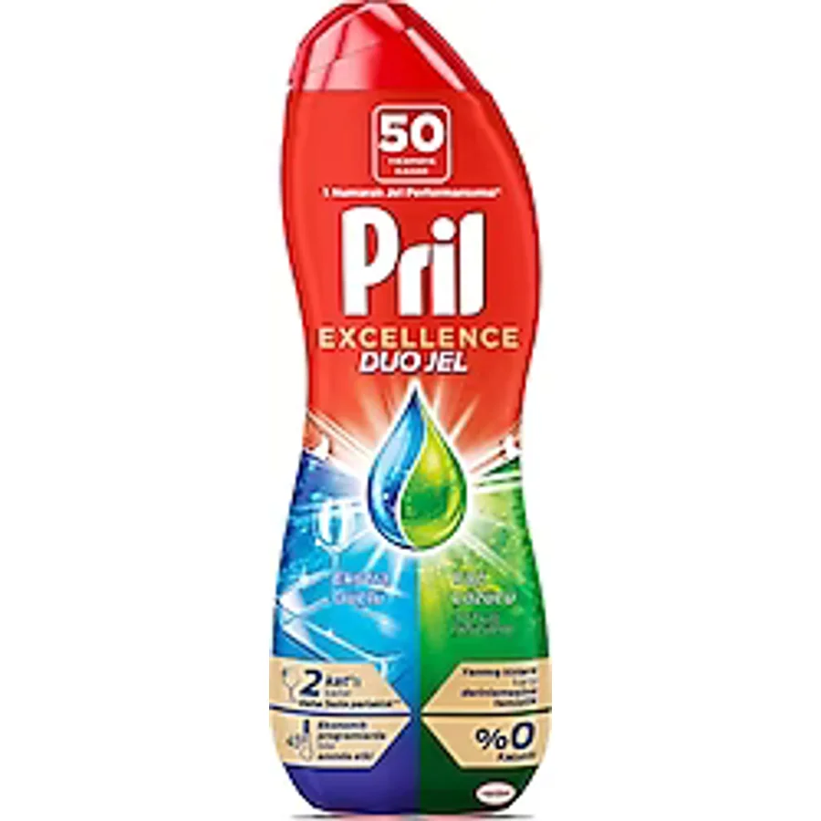 Pril Excellence Duo Jel Yağ Çözücü 50 Yıkama 900 ml