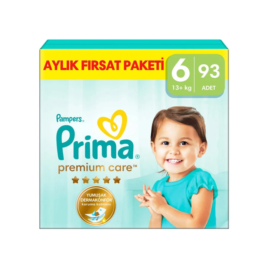 Prima Bebek Bezi Premium Care 6 Numara 93 Adet Aylık Fırsat Paketi