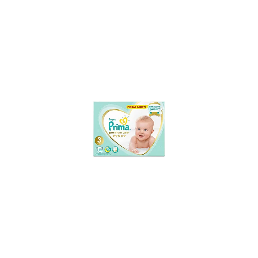 Prima Premium Care 3 Numara Midi 96'lı Bebek Bezi