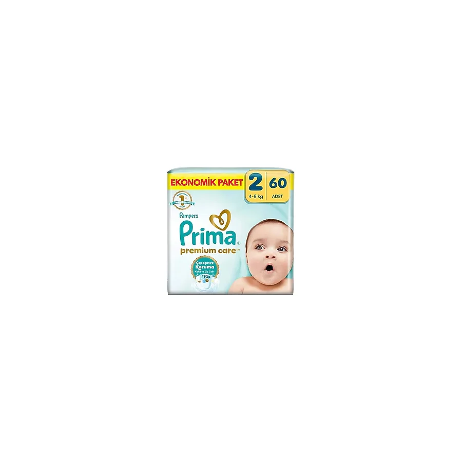 Prima PremiumCare Bebek Bezi Ekonomik Paket 2 Numara 60 Adet Bez