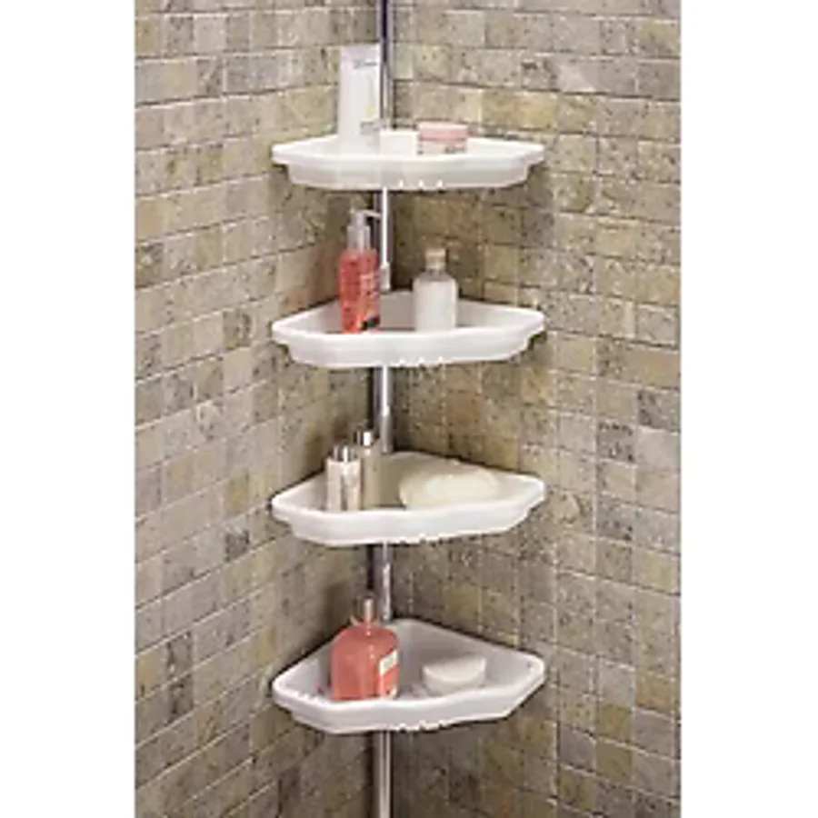 Primanova Banyo Köşe Rafı, Aluminyum, Beyaz