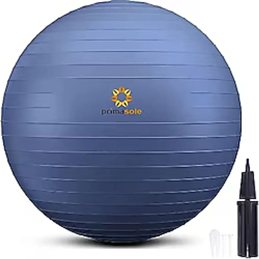 primasole Denge Stabilitesi için Yoga ve Egzersiz Topu Fitness Egzersiz Pilates Ev Ofis ve Spor Salonu Şişirme Pompalı (74,9 cm İndigo Mavi) PSS91NH064A