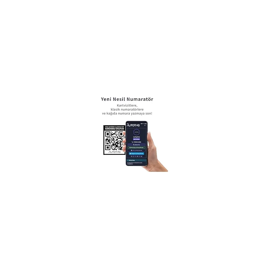 Prime Qr Kodlu Akıllı Araç Etiketi - Karekod Numaratör - Içten Yapıştırmalı Cam Etiket - 00 Beyaz - Option-1