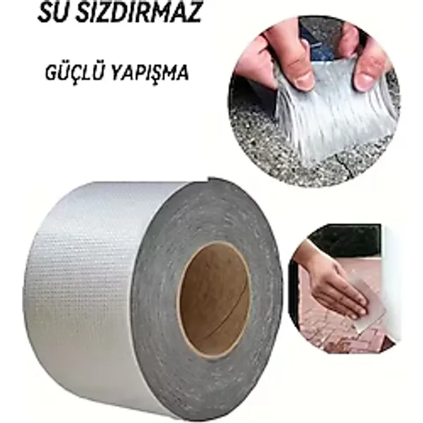 Primeaks Çatı Izolasyon Tamir Bandı 2 Metre Su Sızdırmaz Kendinden Yapışkanlı Çamur Boru & Oluk Bandı