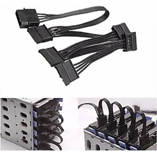 Primex Px-4355 Molex To Sata Kablo, Psu Sata Çoklayıcı, 5 Port Sata Power Çoklayıcı, 60Cm Uzunluk,%100 Saf Bakır Sata Çoklayıcı Kablo