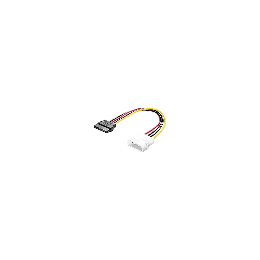 PrimeX PX-4960 4 Pin Molex to SATA Power Güç Kablosu, PSU Molex SATA Çevirici, Kasa İçi HDD SSD DVD Sürücü Güç Bağlantı Kablosu 15 cm