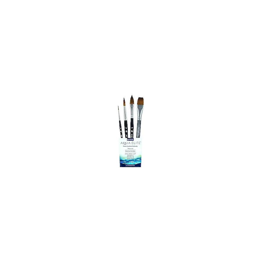 Princeton Artist Brush Co. Aqua Elite Profesyonel Suluboya Boya Fırçaları 4850 Serisi - 4 adet Sentetik Kolinsky Samur Suluboya Fırça Seti - Suluboya veya Guaj Fırçaları - Sanatçı Boya Fırçaları