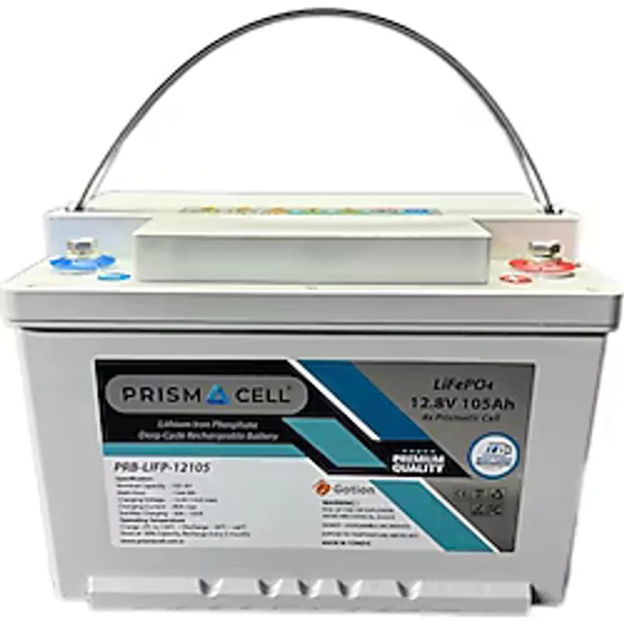 Prismacell Lifepo4 Akü 105a 105 Amper 12.8 Volt Lityum Marin, Karavan, 12v 100a Solar Akü Batarya