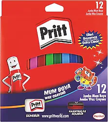 Pritt Jumbo Silinebilir 12 Renk Mum Boya