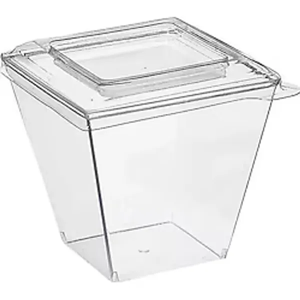 Prizma Mika Plastik Kare Kap Küp Sunum Kase 200cc 50 Adet Mika Prizma