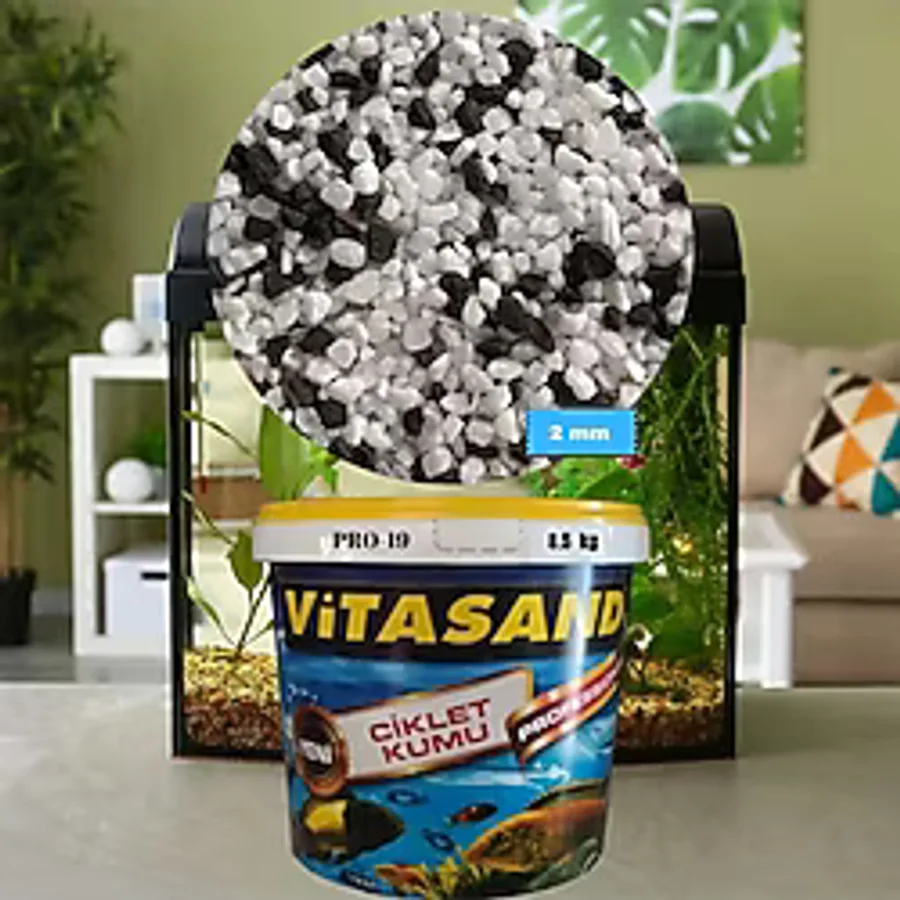 Pro-19 2mm Siyah Beyaz 8.5 Kg Akvaryum Kumu