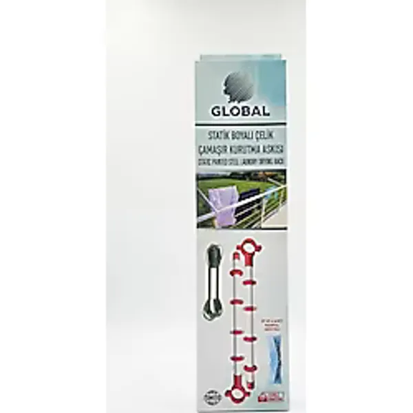 Proalet Balkon Küpeşte Çamaşır Kurutma Askısı 55 cm - Statik Boyalı Çelik Boru + Çamaşır Ipi ve Mandal Hediyeli - Çok Renkli