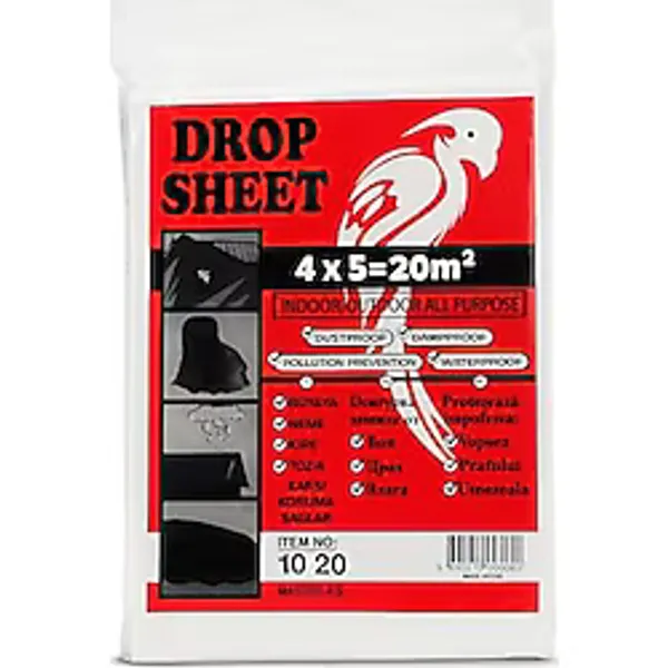 Proalet Hışır Örtü, 4x5 Metre, 20 m2, Toz Geçirmez, Su Geçirmez, Dış Mekan Koruma Örtüsü, Boya Koruma, Bahçe, Badana, Şantiye, Zemin Koruyucu Kaplama, Branda