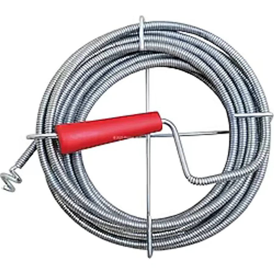 Proalet Kanal Açma Teli, 9 mm Kalınlık, Dayanıklı Metal Tel, Lavabo ve Gider Borusu Açacağı, Tıkanıklık Giderici, Spiral Tel, Ergonomik Sap, Kolay Kullanım, Lavabo, Tuvalet, Banyo, Küvet Açıcı (5 M)