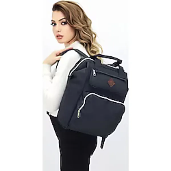 Probag Termal Bölmeli Siyah Anne Bebek Sırt Çantası Geniş Hacimli Bebek Bakım Çantası Bebek Arabası Uyumlu