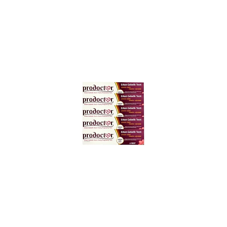 Prodoctor Erken Gebelik Testi x 5 Pratik Hızlı Hijyenik %99.8 Kesin Sonuç