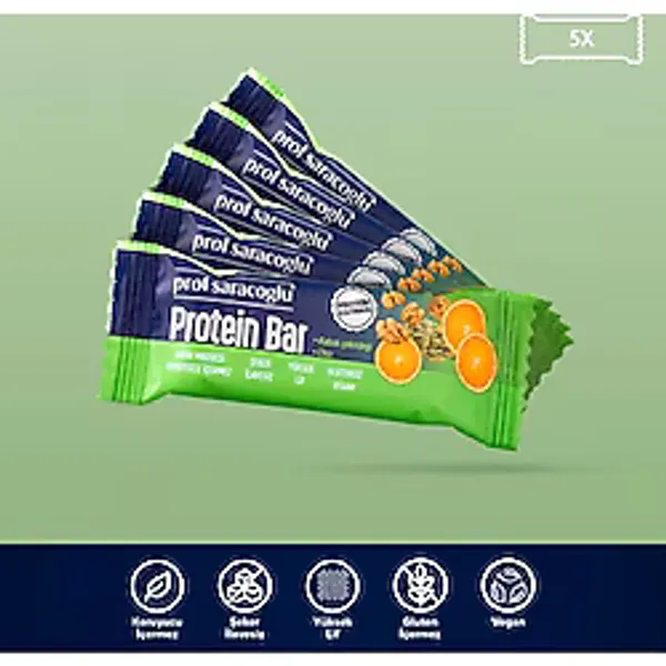 prof saracoğlu Protein Bar Kabak Çekirdeği İçeren 5 Adetlik Atıştırmalık Paket