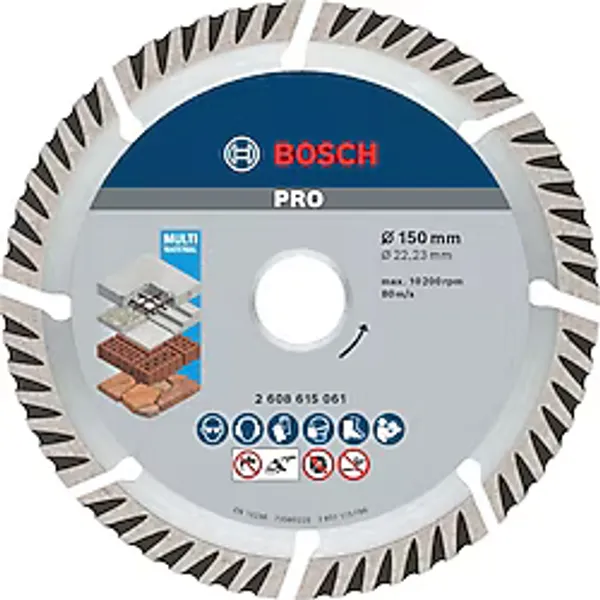 Professional 10 Adet Elmas Kesme Diski, Standart, Evrensel (Beton ve Duvar İçin, 150 x 22,23 Mm, Açılı Taşlama Makinesi Aksesuarı)