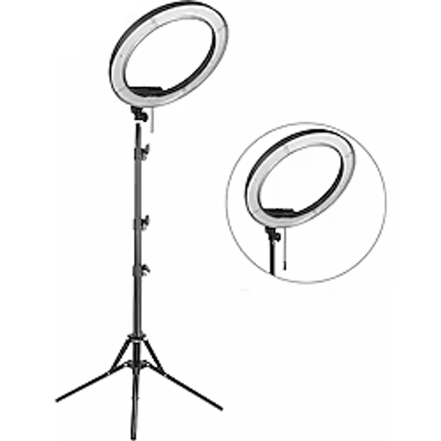 Professional Led Çekim Makyaj Portre Selfie Işığı Telefon Tutuculu Tripod 14" İnch