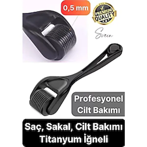 Profesyonel Cilt Bakımı Derma Roller Titanyum Iğneli Saç Derisi Sakal Uzatma Büyütme Bıyık Çıkartma