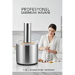 Profesyonel Ezici Sarımsak Havanı Seti - Mutfak Tipi Baharat Havanı 304 Paslanmaz Çelik