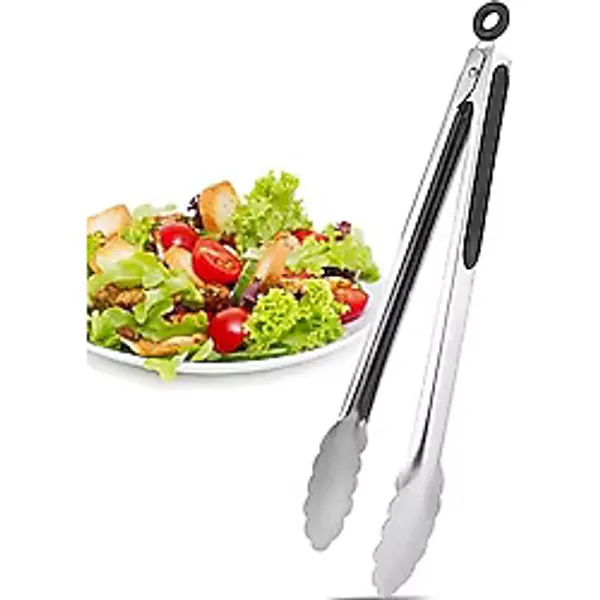 Profesyonel Mangal Maşası, Paslanmaz Çelik, Klasik Köfte ve Izgara için,Barbekü Maşa Paslanmaz Çelik Servis Maşası Cafe Restoran Restaraunt (30 CM PRO Maşa)
