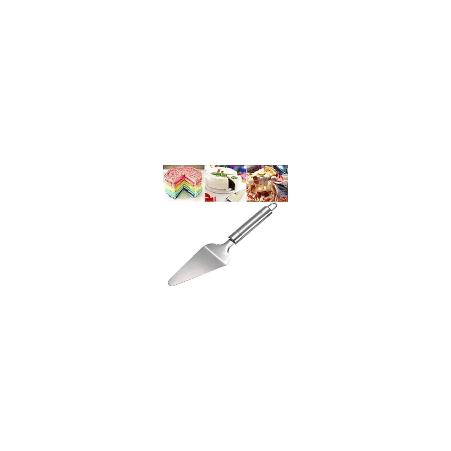 Profesyonel Paslanmaz Çelik Pasta Spatulası, Gümüş Renk, Pizza ve Tatlı Servis Aparatı, Ergonomik Saplı, Çok Amaçlı Mutfak Aracı Spatula