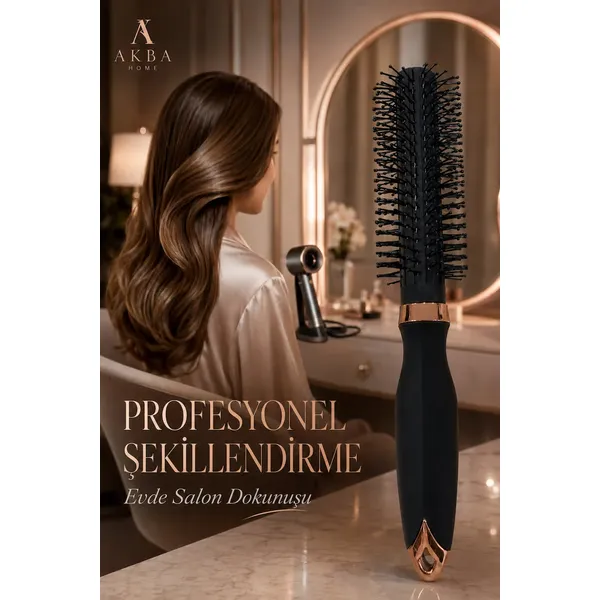 Profesyonel Saç Şekillendirme Fırçası - Fön ve Hacim Vermeye Yardımcı Ergonomik Saç Tarağı