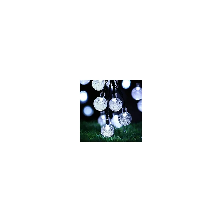 PROFOSYONEL KRİSTAL BEYAZ TOP LED IŞIK SU GEÇİRMEZ DIŞ MEKAN IŞIĞI 5METRE BEYAZ YILBAŞI AĞACI IŞIĞI