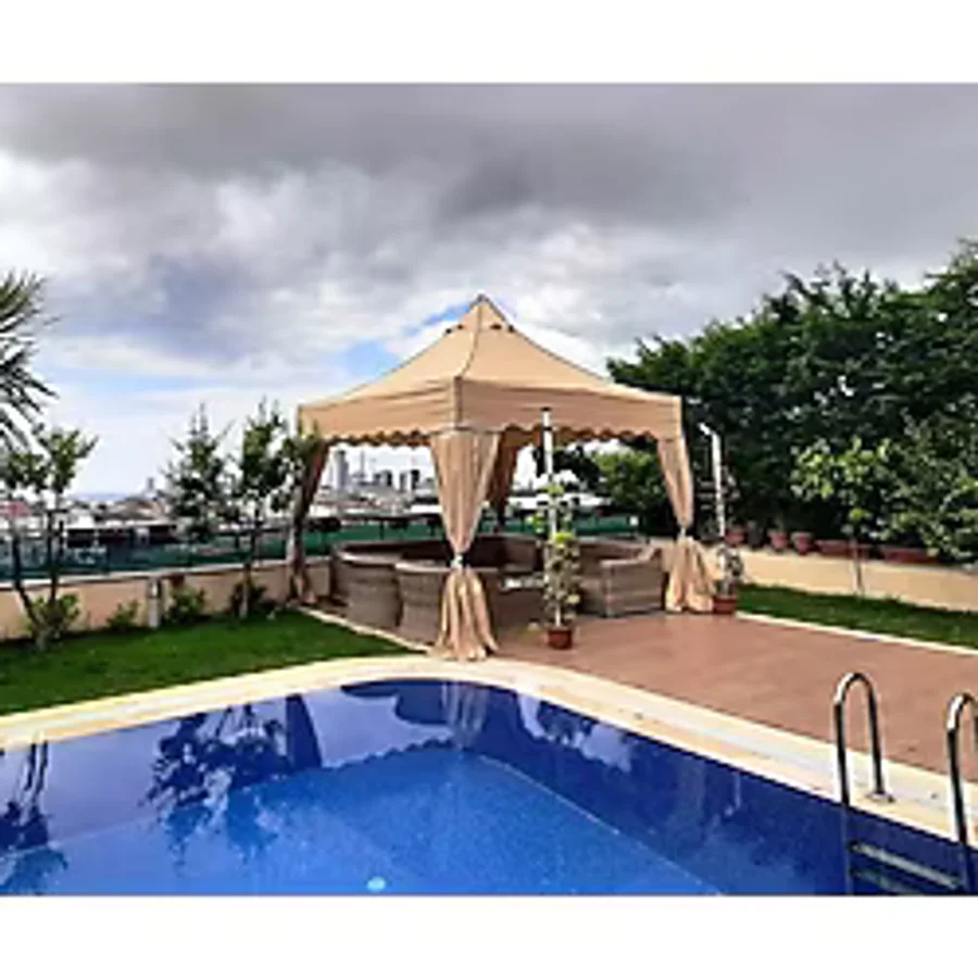 Progarden Bahçe Çadırı Portatif Gölgelik Çardak Katlanır Kameriye Tente Gazebo - 3 x 3 m - Krem