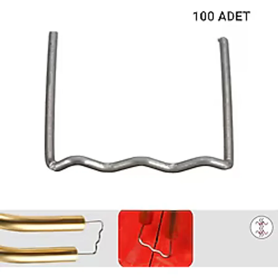 Prolektro 100 Adet 0,8 mm Düz Tip Dalgalı Plastik Kaynak Zımba Teli